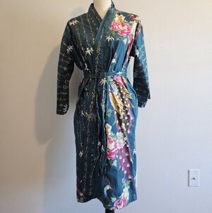 100% Cotton Japanese Floral Kimono Robe